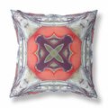 Palacedesigns 26 in. Geo Tribal Indoor & Outdoor Throw Pillow Light Blue Grey & Peach PA3099053